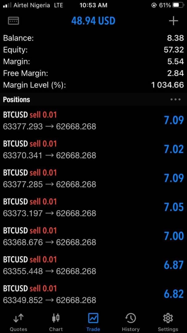 Student testimonial and trading result screenshot 5